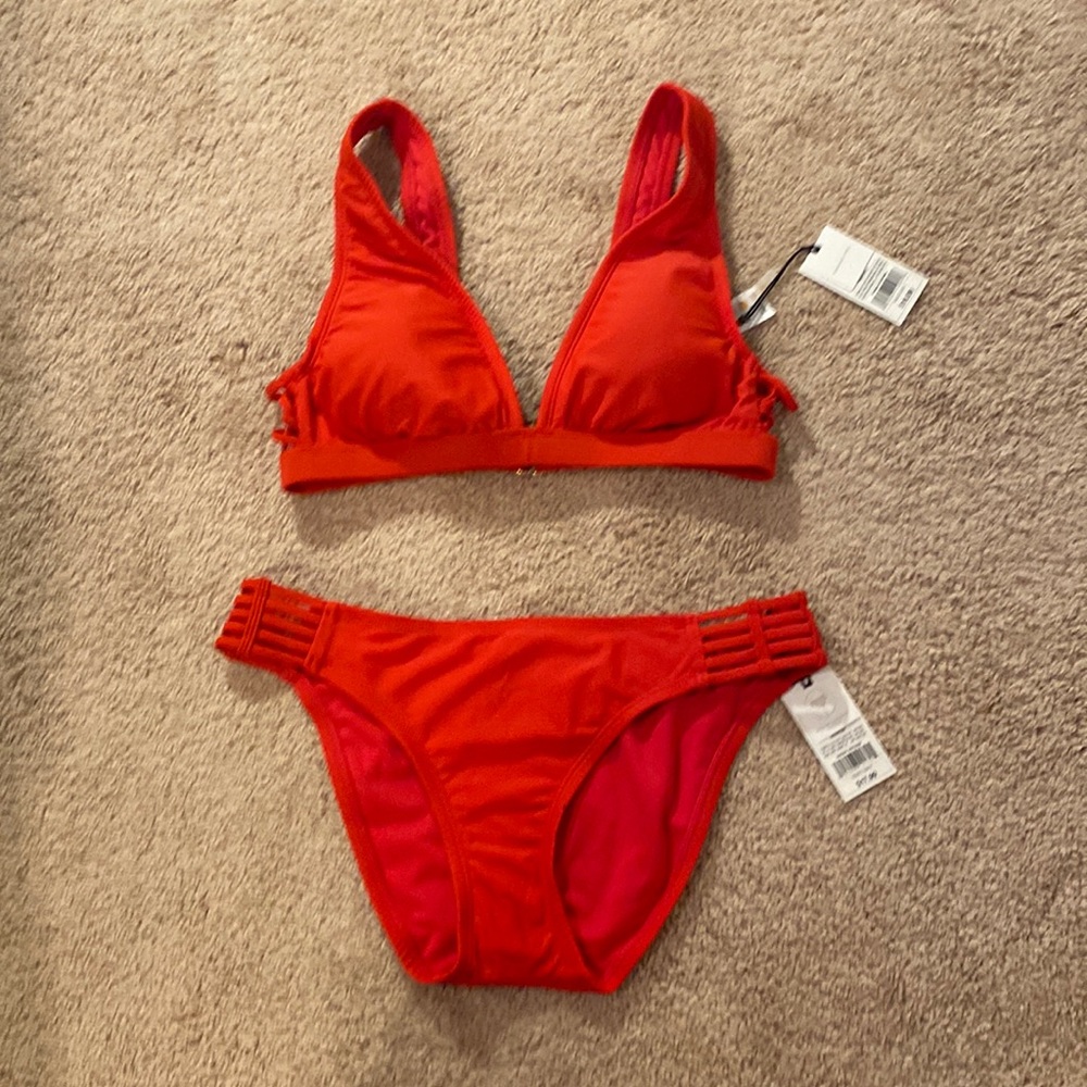 Red orange bikini bathing suit
